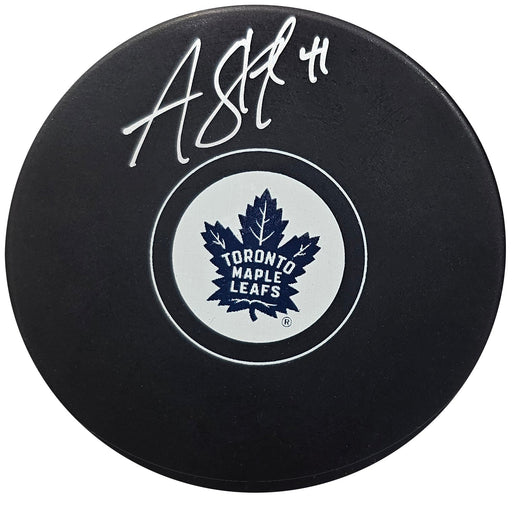 Anthony Stolarz Toronto Maple Leafs Signed Hockey Puck