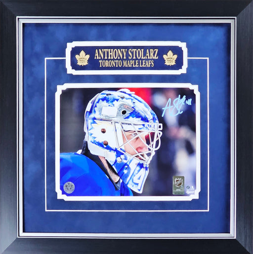 Anthony Stolarz Toronto Maple Leafs Signed 8x10 Hockey Memorabilia Collector Etched Frame (Horizontal)