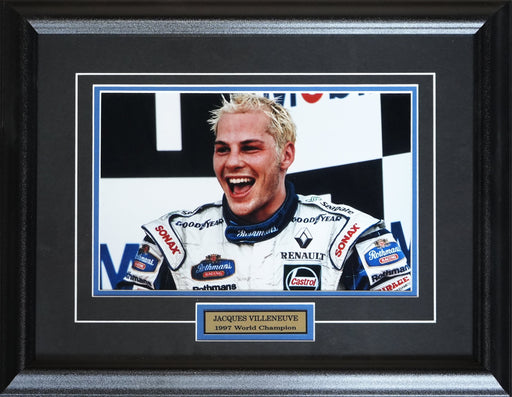 Jacques Villeneuve 1997 World Champion 8x12 Motorsport Collector Frame (Human Shot)