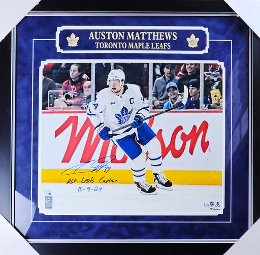 Auston Matthews Toronto Maple Leafs Signed 16x20 Limited Edition Hockey Memorabilia Collector Etched Frame