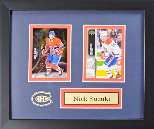 Nick Suzuki Montreal Canadiens 2 Card Hockey Collector Frame