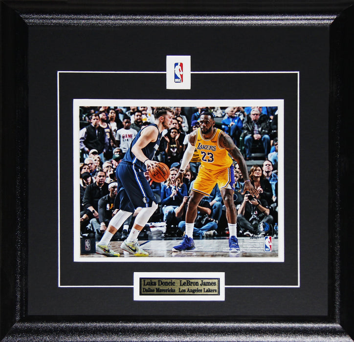 Luka Doncic & Lebron James Dallas Mavericks Los Angeles Lakers Basketball Sports Memorabilia Collector 8x10 Frame