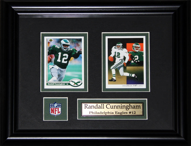 Randal Cunningham Philadelphia Eagles 2 Card Football Collector Frame